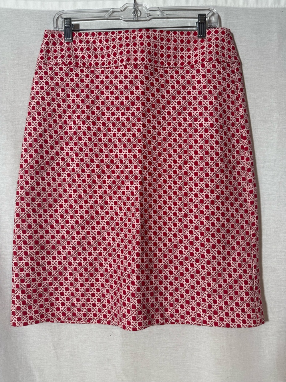 Talbots Red and White Patterned A-Line Skirt Size 8